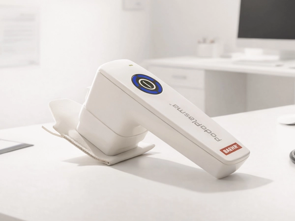 Podologische Behandlung bei Pilzerkrankung der Füße mit dem Kaltplasmagerät PodoPlasma der Firma Baehr bei Podomed Ingelheim